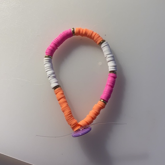 pink white light coral and gold bracelet - Picture 2 of 2